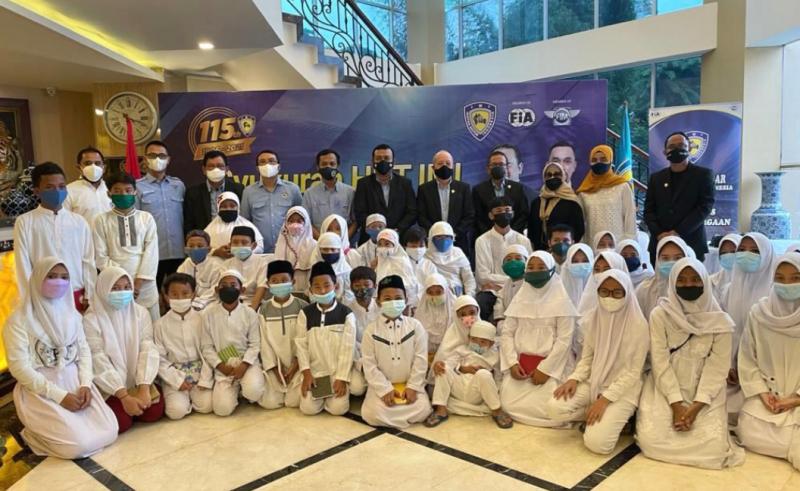 Bamsoet dan IMI Pusat menyantuni anak yatim piatu untuk merayakan HUT IMI ke-115 di Jakarta hari ini