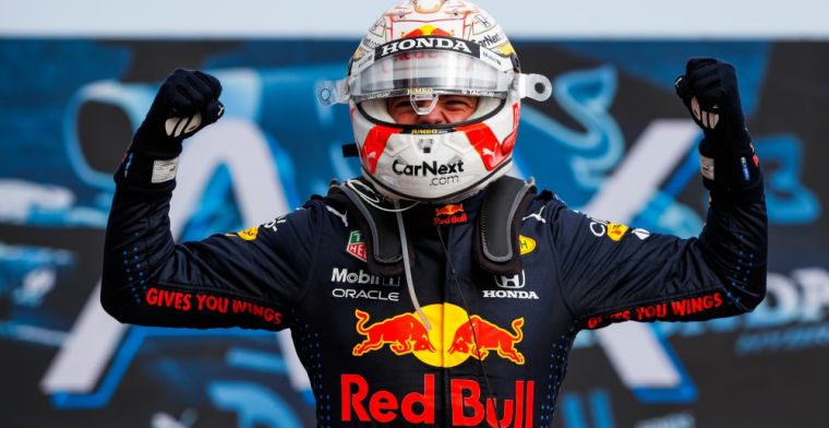 Ekspresi Max Verstappen di GP Monaco 2021 dengan sukses ganda, pribadi dan tim. (Foto: ist)