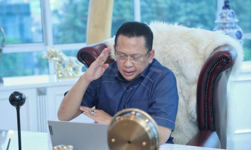 Bamsoet saat video conference dengan Presiden AAS Mr. Bernard Tay, di Jakarta, Senin (31/5/2021).