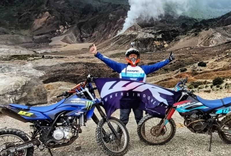 Iman Muwardi biker asal Bandung ini tuntaskan penasaran dengan terabasan pakai Yamaha WR 155 R sampai trek wisata