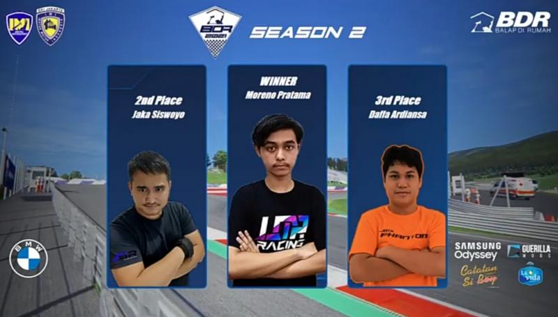 Dari kiri Jaka Siswoyo, Moreno Pratama dan Daffa Ardiansa, para juara Elite Class round 1 BDR Season 2 2021