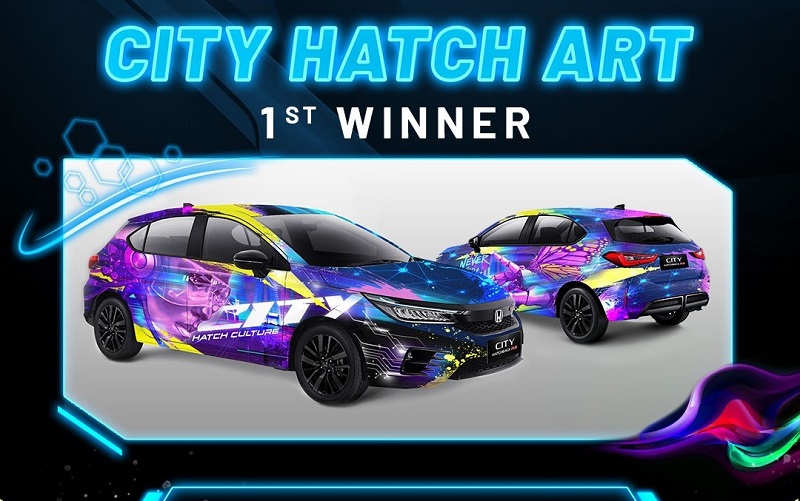 Karya desain Honda City Hatcback RS dari Ferdiansyah yang berhasil menjadi pemenang dalam kompetisi desain virtual City Hatch Art