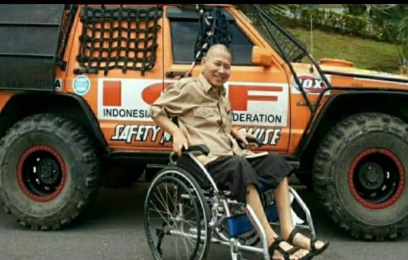 Meski pakai kursi roda, semangat Goance tetap tinggi majukan offroad di Ranah Minang.