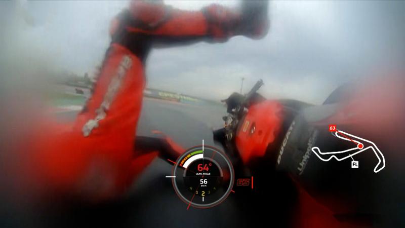 Francesco Bagnaia (Italia/Ducati) kala jatuh di T8 Sirkuit Misano. (Foto: motogp)
