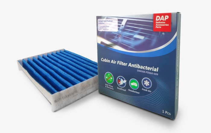 Filter Air cabin Filter Antibacterial untuk memberikan udara yang bersih dalam kabin mobil Daihatsu