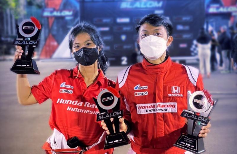 Canya Prasetyo dan Anandyo Dwiki langsung raih podium debut bersama Honda Racing Indonesia di ajang Kejurnas Slalom 2021