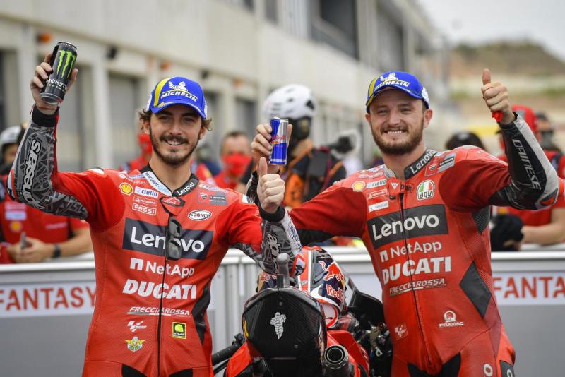 Duet Ducati Francesco Bagnaia (Italia) dan Jack Miller (Australia), sudah pastikan gelar konstruktor di GP Algarve Portugal hari ini. (Foto: motogp)