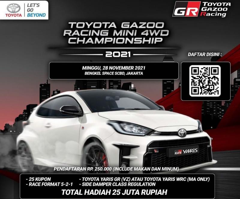 Toyota Gazoo Racing Mini 4WD Championship 2021 memperebutkan total hadiah Rp 25 juta