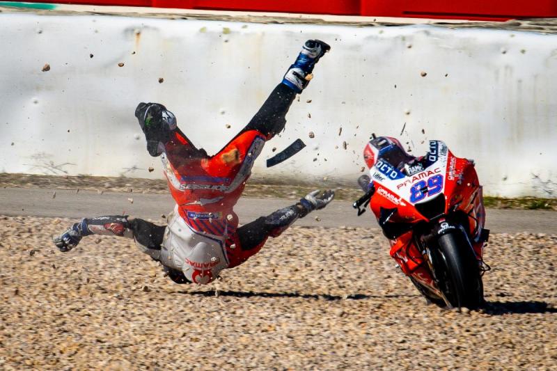 Jorge Martin (Spanyol/Pramac Ducati), slah satu momen kecelakaanmengerikan di MotoGP 2021. (Foto: motogp)