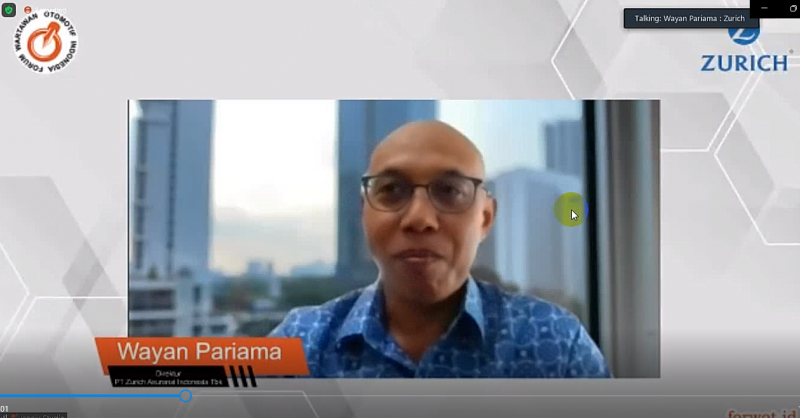 Direktur Zurich Asuransi Indonesia, Wayan Pariama saat berbagi informasi terkait lembaga pembiayaan Zurich dengan FORWOT