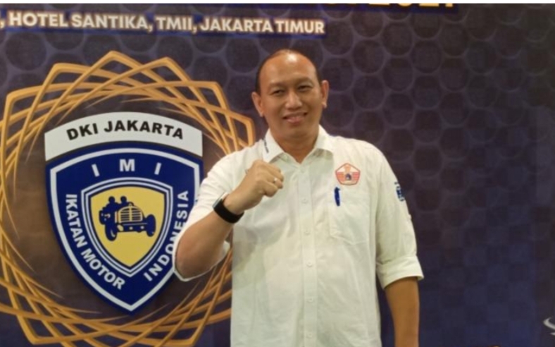 Anondo Eko, sesaat setelah kembali dipilih sebagai Ketua IMI DKI Jakarta secara aklamasi pada Musprov IMI DKI di hotel Santika TMII Jakarta Timur