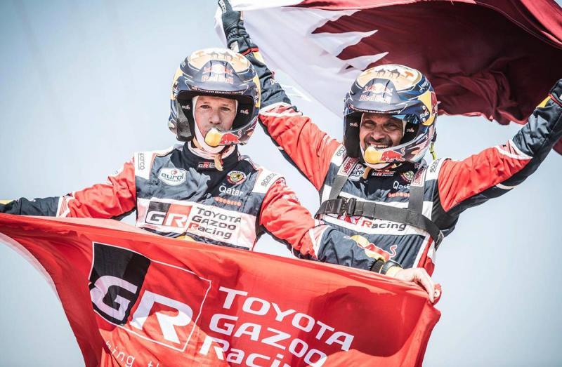 Nasser Al Attiyah (kanan) dan Mathhieu Baumel, kemenangan perdana Toyota Gazoo Racing di edisi Dakar Arab Saudi 2022. (Foto: dakar)