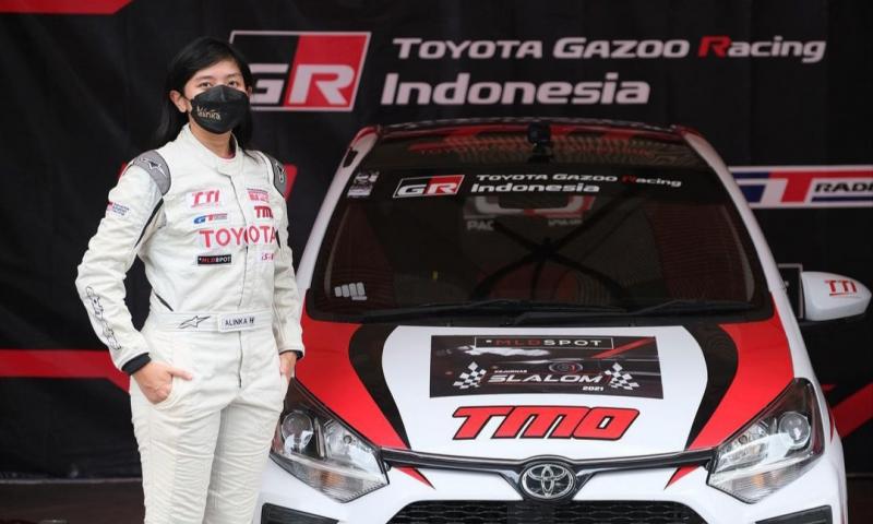 Alinka Hardianti andalan Toyota Gazoo Racing Indonesia dan Queen of Slalom. (foto :  agung)