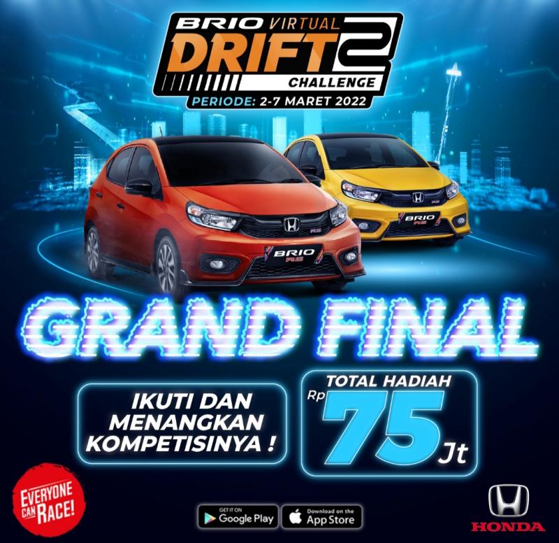 Final Brio Virtual Drift Challenge 2 dengan 70 finalis dimulai hari ini hingga 7 Maret mendatangBerebut Hadiah Jutaan Rupiah