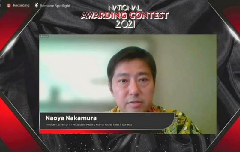 Naoya Nakamura selaku Presiden Direktur PT MMKSI sampaikan apresiasi dan penghargaan kepada para pemenang Kontes Nasional 2021