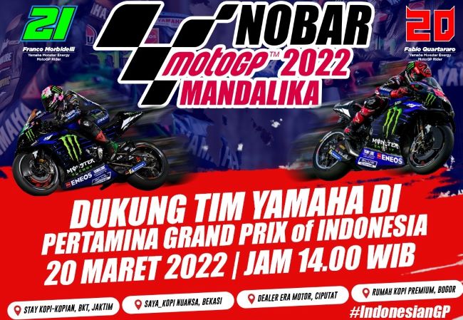Yamaha adakan nobar serentak guna mendukung kiprah pembalapnya di MotoGP Mandalika 2022