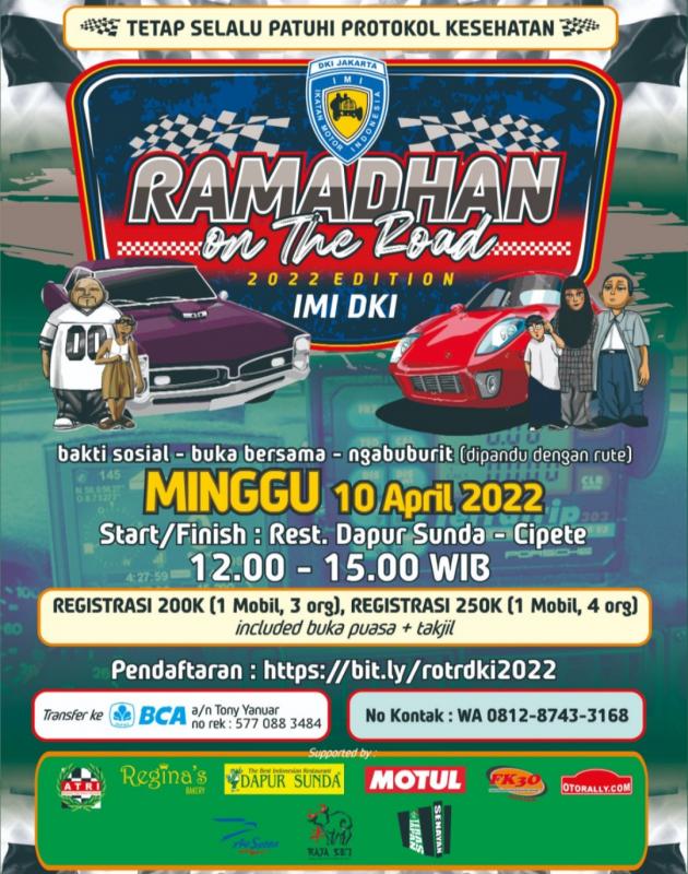 Ramadhan On The Road IMI DKI Jakarta hari Minggu 10 April 2022 terbuka untuk umum