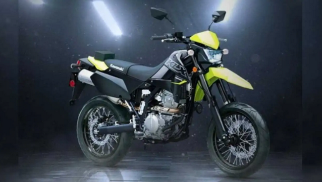 Model Kawasaki KLX300SM yang tampil lebih keren dengan warna baru nan menarik