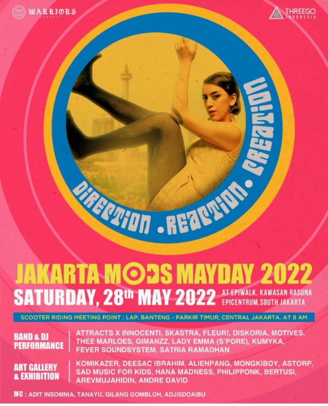 Jakarta Mods Mayday Kembali Bangkit 2022, dengan titik kumpul Riding Scooter di Lapangan Banteng dan Event Festival di Epiwalk Rasuna Epicentrum Kuningan Jaksel