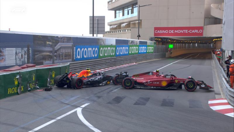 Insiden Red Bull versus Ferrari di menit akhir kualifikasi GP Monaco 2022. (Foto: f1)