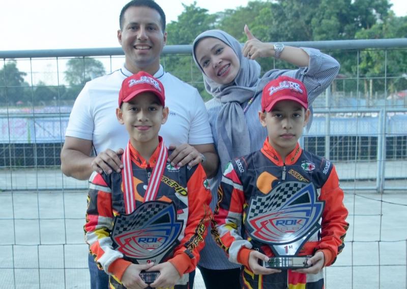 Wow! Pegokart Kembar Rasyad dan Risyad Borong Trofi Juara 1-2 Kelas Mini Eshark Rok Cup 2022!