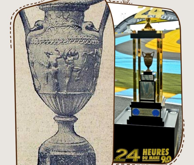 Le Mans Trophy, gabungan versi 1923 (kiri) dan versi modern (kanan) beratnya mencapai 70 kg 