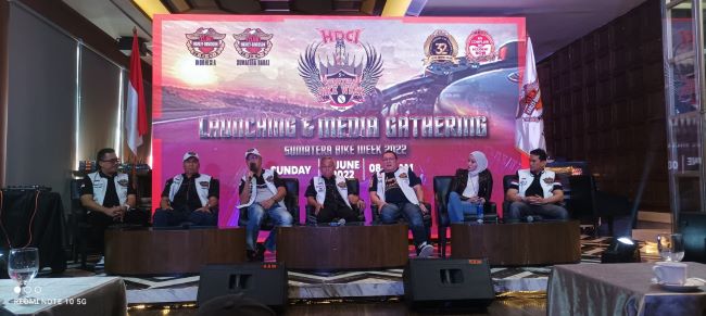 Konfrensi pers launching Sumatera Bike Week 2022, Bukittinggi, Sumatera Barat yang akan diselenggarakan HDCI