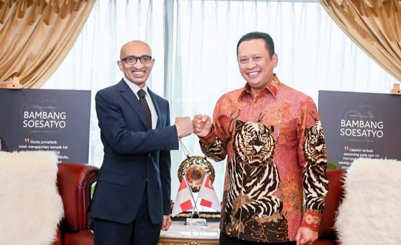 Bamsoet dan Mr Anil Kumar Nayar (Dubes Singapura untuk Indonesia),  apresiasi dukungan pembangunan Sirkuit F1 Bintan International di Kepulauan Riau