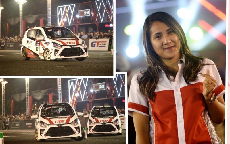 GT Radial Champiro SX2 Kawal Kuartet Toyota Gazoo Racing Indonesia andalkan Agya GR Sport kuasai podium putaran 1 Kejurnas Slalom 2022 di Purwokerto. Sherly Wollah dari GT Radial. (foto : rinto) 