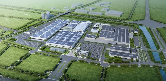 Tampak pabrik mobil listrik yang dibangun Honda di Tiongkok