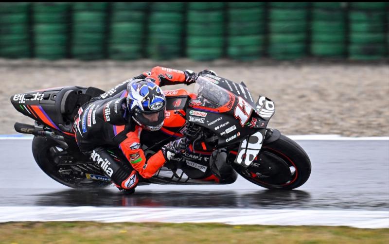 Maverick Vinales dari tim Aprilia Racing menunjukkan improve menjanjikan MotoGP 2022 Assen, Belanda