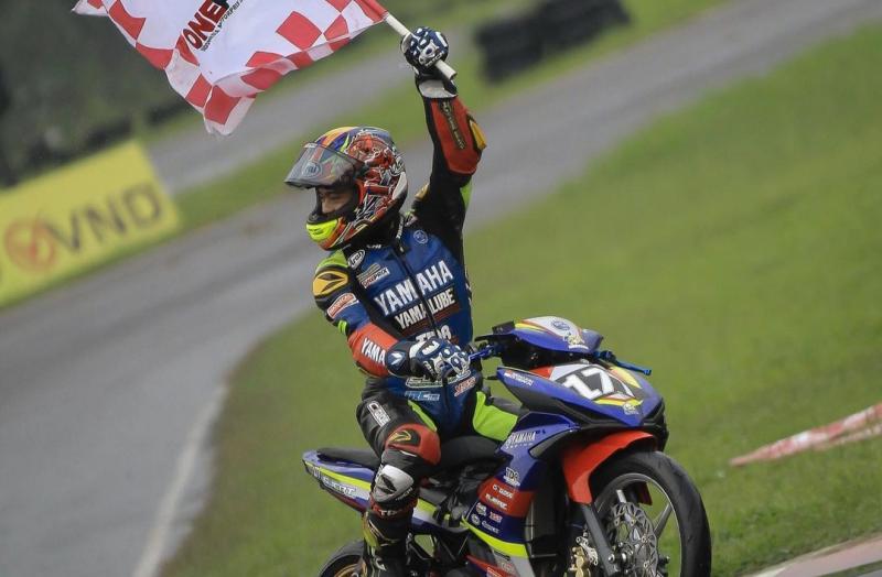 Aditya Fauzi saat lakukan victory lap di Oneprix 2022 putaran 1 Sentul International Karting Circuit Bogor, 22 Juni lalu