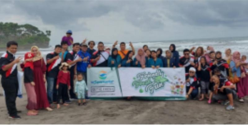 Keseruan acara Ultah VELBEC dengan mendukung pelestarian Penyu di pantai Pangandaran, Sukabumi