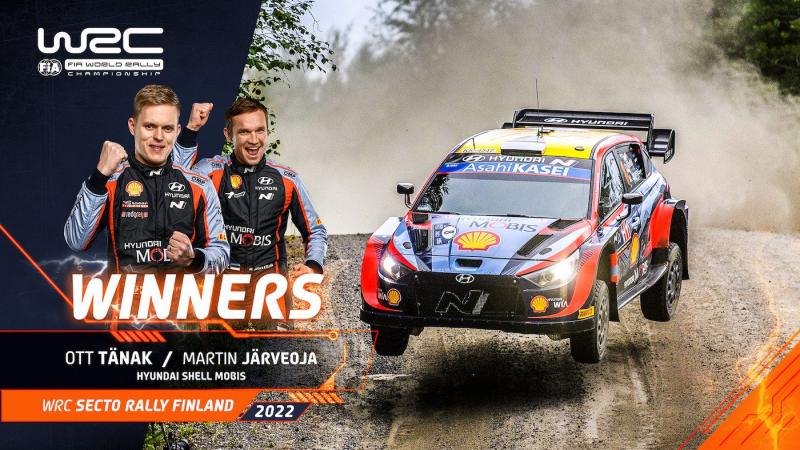 Ott Tanak dan navigator Martin Jarveola (Estonia) raih kemenangan kedau Hyundai di musim 2022. (Foto: wrc)