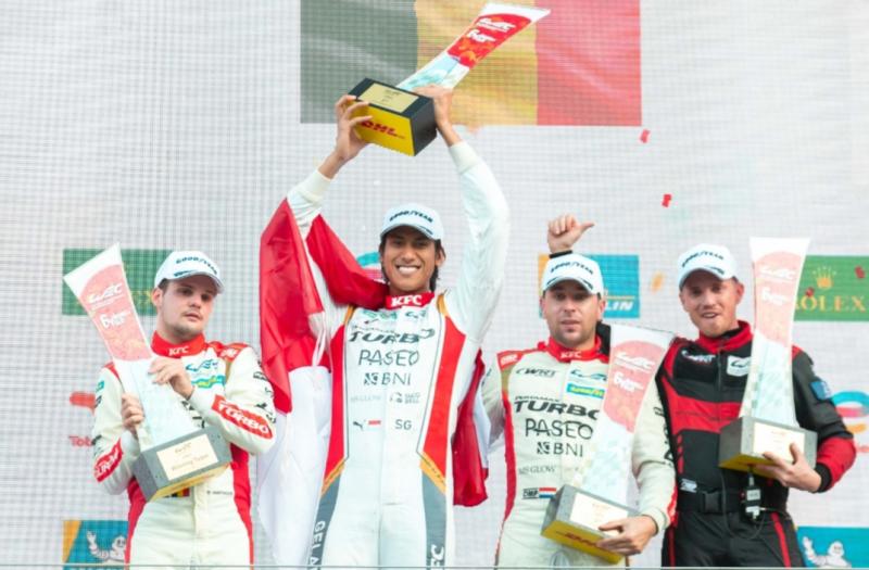 Sean Gelael bersama Team WRT #31 menjadi juara 1 kelas LMP2 6 Hours of Tokyo FIA WEC 2022 di Fuji International Speedway Jepang hari in