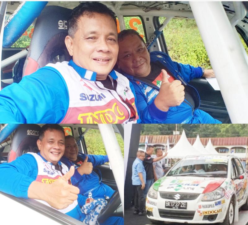 Perally Senior tuan rumah Eddy WS dengan co-driver Syariful Ucok Adil berharap Mendapatkan keberuntungan di Danau Toba Rally 2022. (foto : bs)
