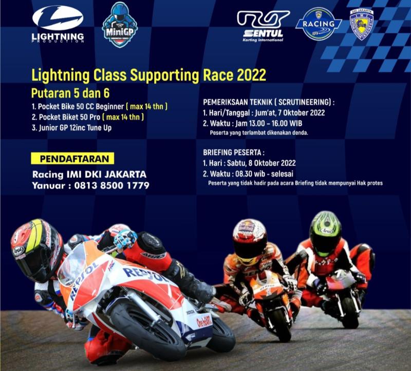  Daftar dan ikuti 3 kelas supporting race FIM Mini GP Indonesia 2022 di Sentul International Karting Circuit, 8-9 Oktober 2022