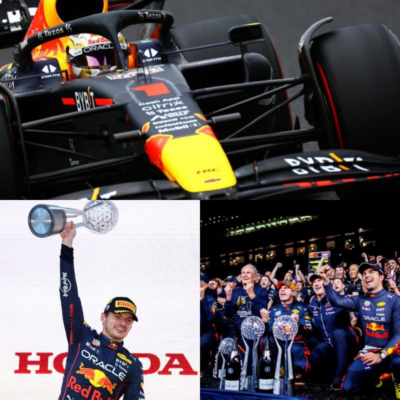 Momen pembalap Max Verstappen dari tim Oracle Red Bull Racing pastikan gelar juara dunia F1 di sirkuit Suzuka Jepang, Minggu (9/10/2022) 