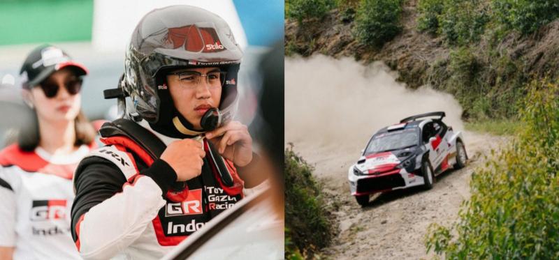 Ryan Nirwan pereli Toyota Gazoo Racing Indonesia dan GR Yaris AP4 andalannya di ajang Kejurnas Sprint Rally dan Rally 2022. (foto : tgri) 