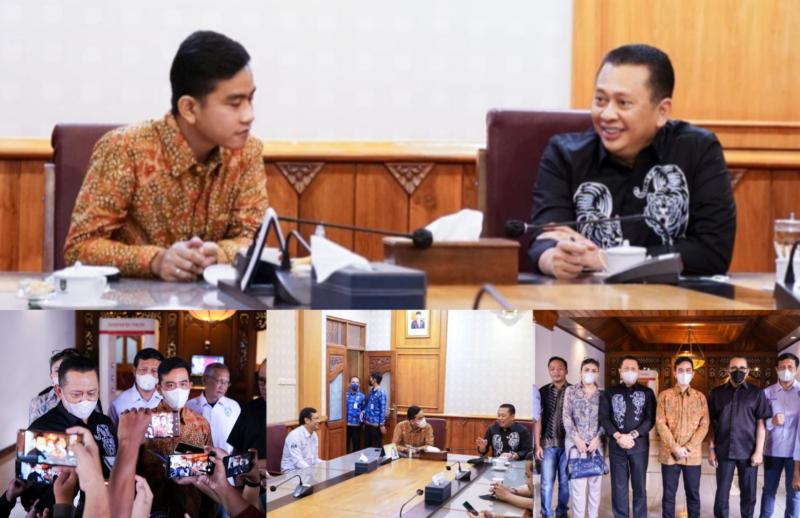 Ketum IMI Pusat Bamsoet bertemu Walikota Solo Gibran Rakabuming yang juga Ketua Dewan Pembina IMI Jateng, didampingi Frits Yohanes di Solo, Kamis (17/11/2022)