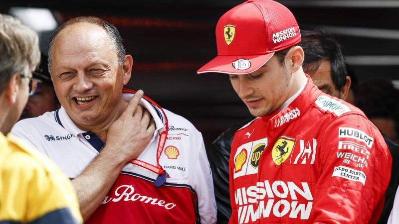 Fred Vasseur dan Charles Leclerc, diberitakan bakal reuni di Ferrari. (Foto: sport1)