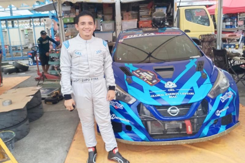 Dypo Fitra, excited menjalani debut di ajang Kejurnas Sprint Rally 2022 Jababeka, Bekasi. 