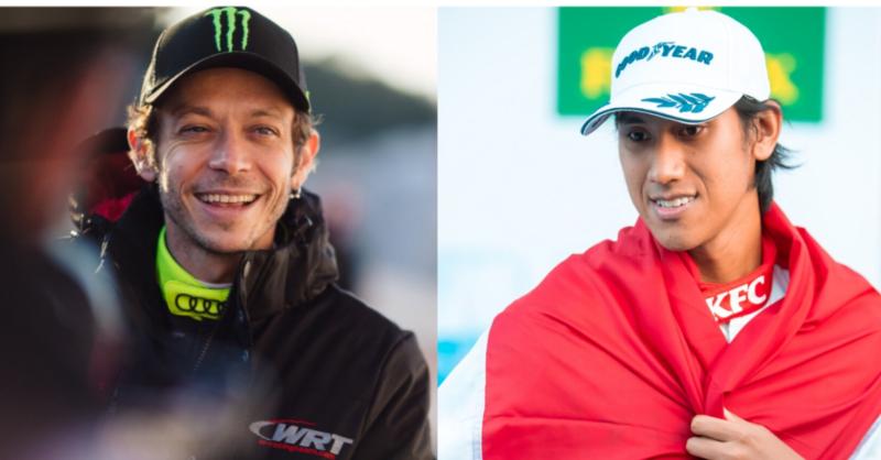 Sean Gelael (kanan) dan Valentino Rossi akan berada dalam satu tim menggeber BMW M di balap ketahanan 24 Hour of Dubai, UEA, 13-15 Januari 2023 