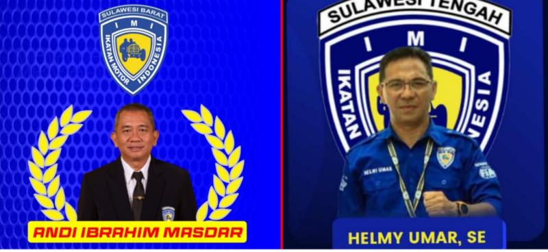 Andi Ibrahim Masdar (kiri) kembali menduduki jabatan sebagai Ketua IMI Sulawesi Barat, dan Helmy Umar jadi Ketua IMI Sulawesi Tengah