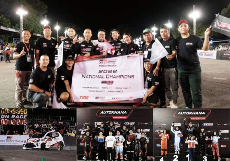 Skuad Toyota Gazoo Racing Indonesia memborong hampir semua kelas Kejurnas Slalom 2022, yang seri ke-6 dilangsungkan di sirkuit Mandala Krida Yogyakarta, Sabtu (14/1/2023)