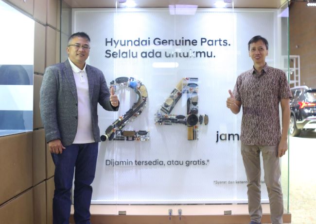 Dua petinggi Hyundai Motors Indonesia mendukung program Hyundai Genuine Parts Availability 24 Hours Guarantee or Free 