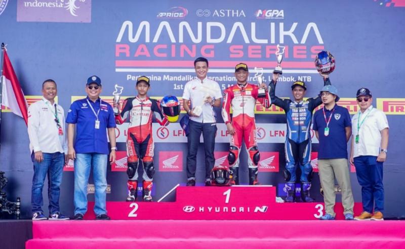 Rider Honda Rheza Danica Juara Seri 1 Kejurnas Balap MotorSport Mandalika Racing Series 2023, Bamsoet Puji Penyelenggara