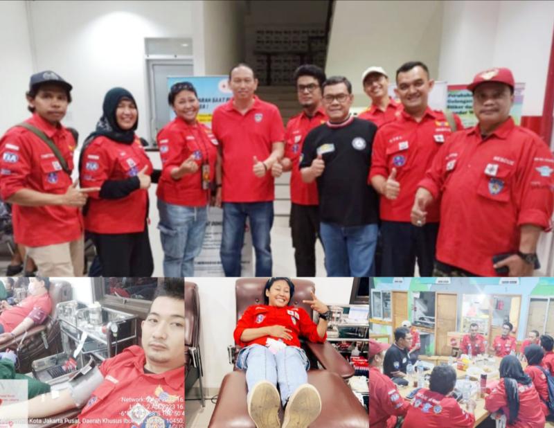 Anondo Eko selaku Ketua IMI Jakarta memimpin langsung giat Rescue IMI DKI Jakarta adakan giat donor darah Untuk PMI Jakarta