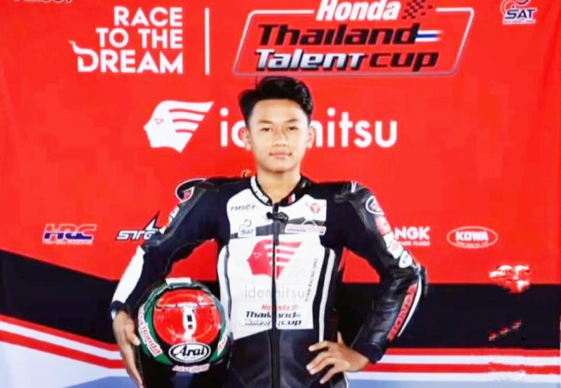Rider Oneprix dan Pembalap Binaan Honda, Decksa Almer Kibarkan Bendera Merah Putih di Ajang Thailand Talent Cup 2023