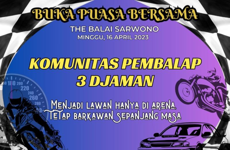 Ketum IMI Pusat Bamsoet dipastikan hadir pada Bukber Komunitas Pembalap 3 Djaman di The Balai Sarwono, Jakarta Selatan nanti sore